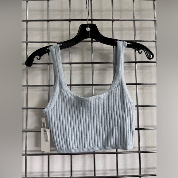 NWT Aritzia Wilfred Manila Cropped tank top in heatwave blue size small‎ - Picture 1 of 6
